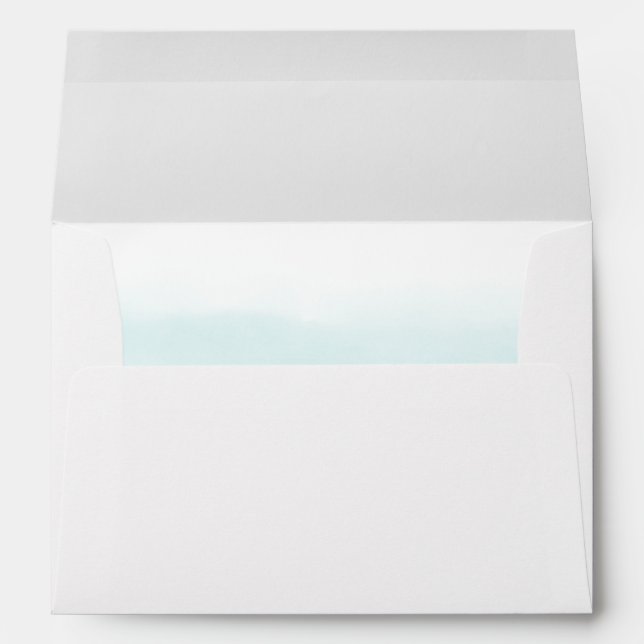 Enveloppes Nuances d'enveloppe rayée par aquarelle bleue (Dos (Bas))