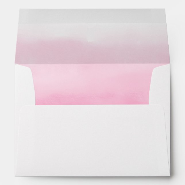 Enveloppes Nuances d'enveloppe rayée par aquarelle rose (Dos (Bas))
