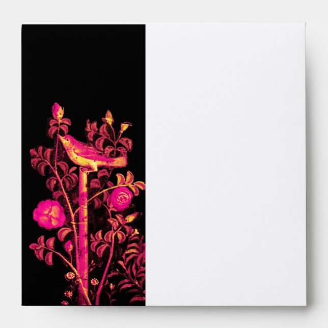 Enveloppes NUIT AVEC ROSES, Blanc Rose (Devant)