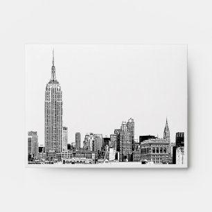 Enveloppes NYC Skyline 01 Etched White A2 pour 5,6 po x 4 1/8