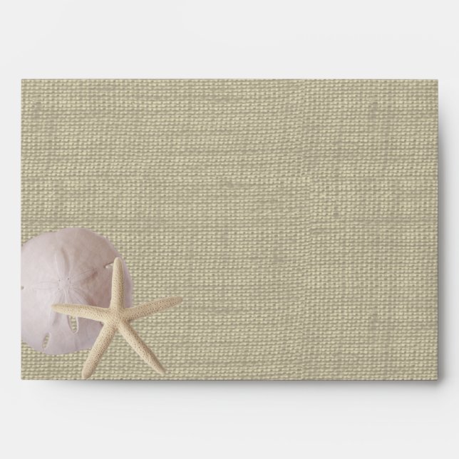 Enveloppes Ocean Romance Starfish et Dollar de sable (Devant)