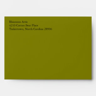 Enveloppes Olive Green A7 5x7 Avec Adresse De Reto