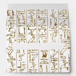 Enveloppes Or & Blanc Égyptien Égypte Glam Moderne Chic Fête