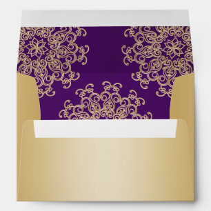 Enveloppes Or et style indien pourpre