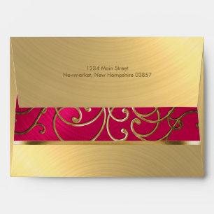 Enveloppes Or rose magenta élégant en filigrane