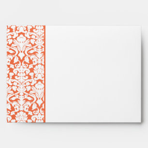 Enveloppes Orange and White Damask Return Adresse A7 Envelopp