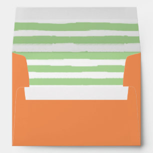 Enveloppes Orange et verdissez le revêtement barré par