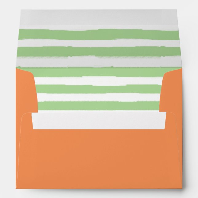 Enveloppes Orange et verdissez le revêtement barré par | (Dos (Bas))