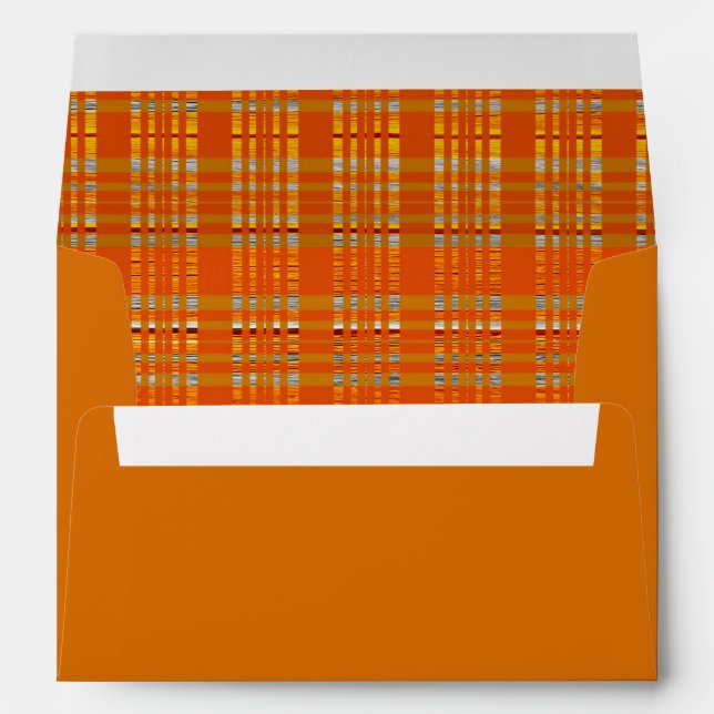 Enveloppes Orange Jaune Brown Automne automne Plaid N'IMPORTE (Dos (Bas))