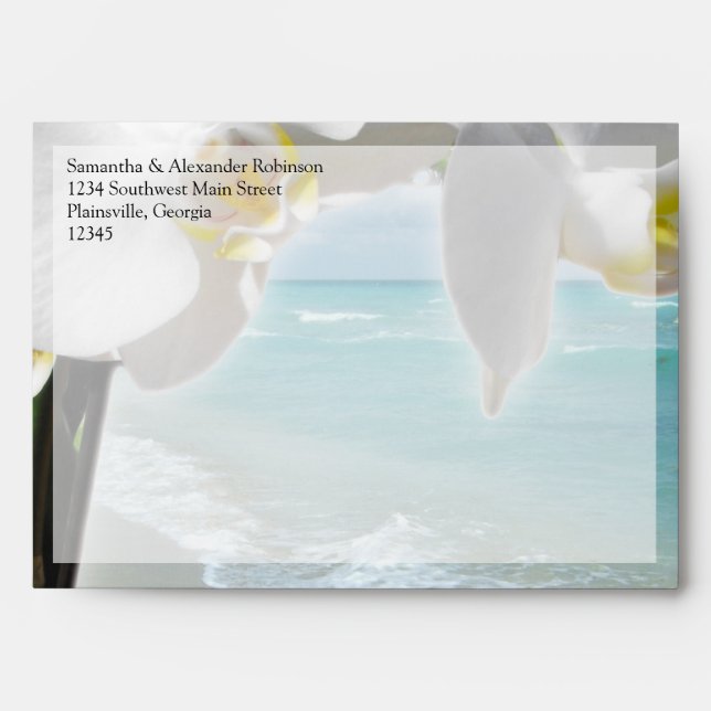 Enveloppes Orchidée Aqua Beach (Devant)