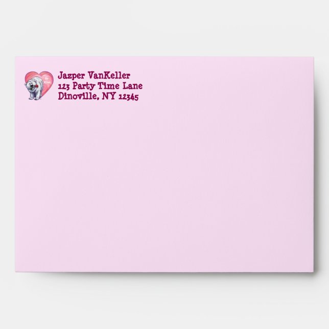 Enveloppes Ours polaire Saint Valentin (Devant)