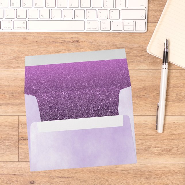 Enveloppes Paillettes violettes lavande (Créateur téléchargé)
