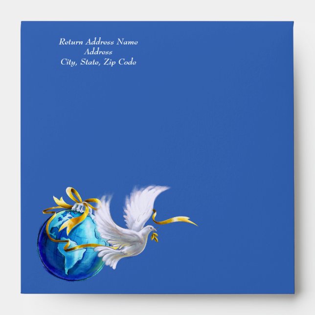 Enveloppes Paix sur Terre. Peace Dove Holiday (Devant)