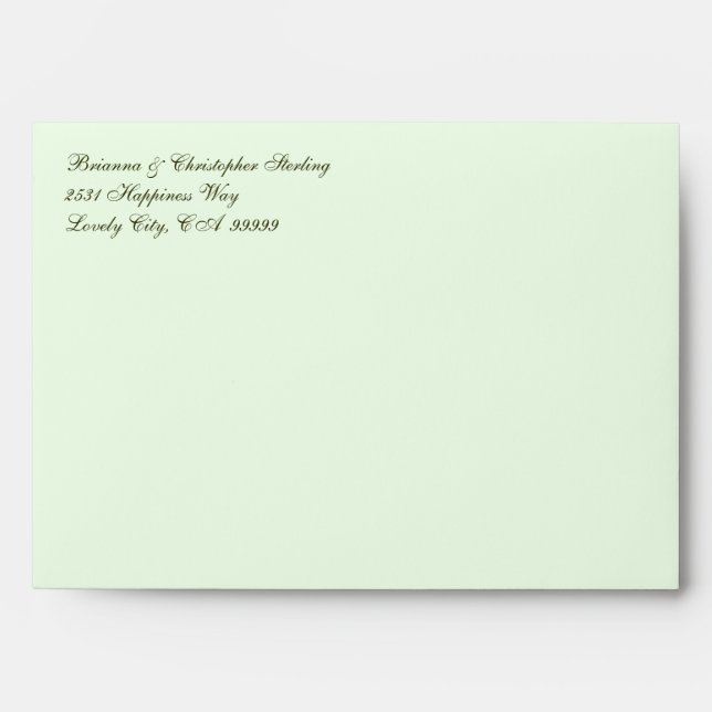 Enveloppes Pale Green Invitation - Damas Olive (Devant)