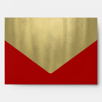 Enveloppes Papier Aluminium Or Rouge Élégant