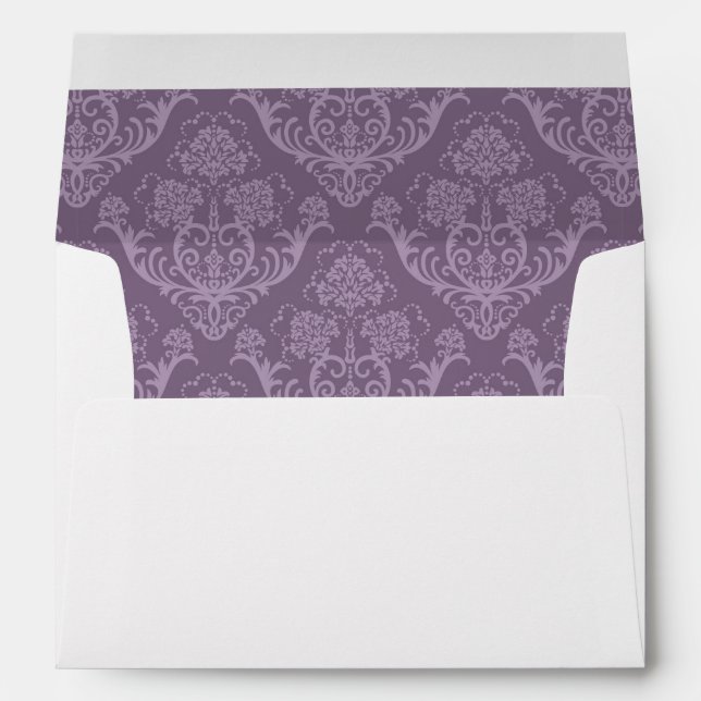 Enveloppes Papier peint floral pourpre (Dos (Bas))