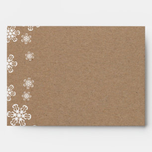 Enveloppes Papier rustique Kraft Flammes de neige blanches No