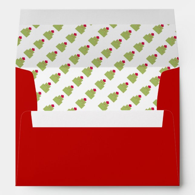 Enveloppes Parcelle De Noël Avec Bow Rouge (Dos (Bas))
