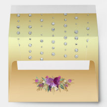 Parties scintillant Aquarelle Fleurs Diamants Or