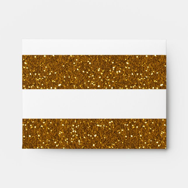 Enveloppes Parties scintillant d'or et bandes blanches Envelo (Devant)