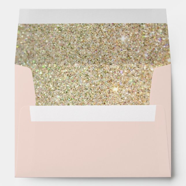 Enveloppes Parties scintillant or rose Floral avec adresse de (Dos (Bas))