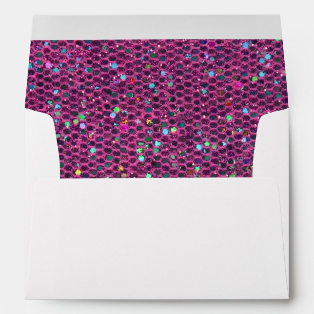 Enveloppes Parties scintillant rose-chaud (Dos (Bas))