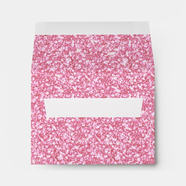 Enveloppes Parties scintillant rose fille imprimée (Dos (Bas))