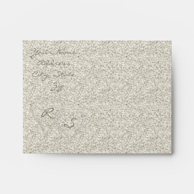 Enveloppes Parties scintillant Sandy Beach Note de mariage En (Devant)