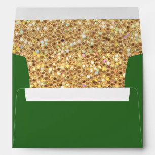 Enveloppes Parties scintillantes et vert d'or