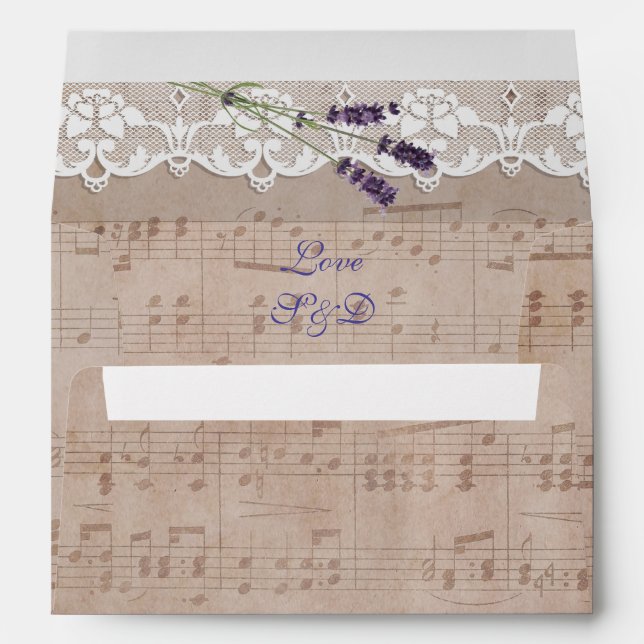 Enveloppes Partition romantique Lavender Mariage (Dos (Bas))