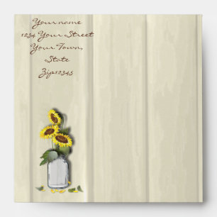 ENVELOPPES PAYS RUSTIQUE MASON JAR AVEC DES SOUFFRES