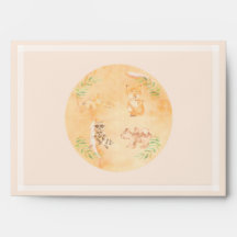 Enveloppes Peach Mom and Baby Animals