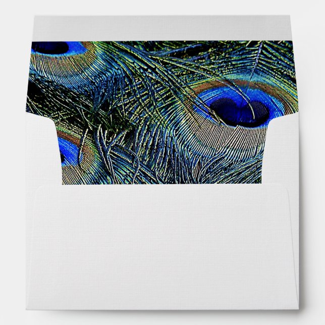 Enveloppes Peacock Feathers - Élégance Mariage (Dos (Bas))