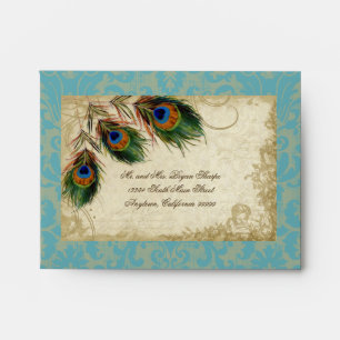 Enveloppes Peacock & Feathers Élégant ensemble de Mariages co