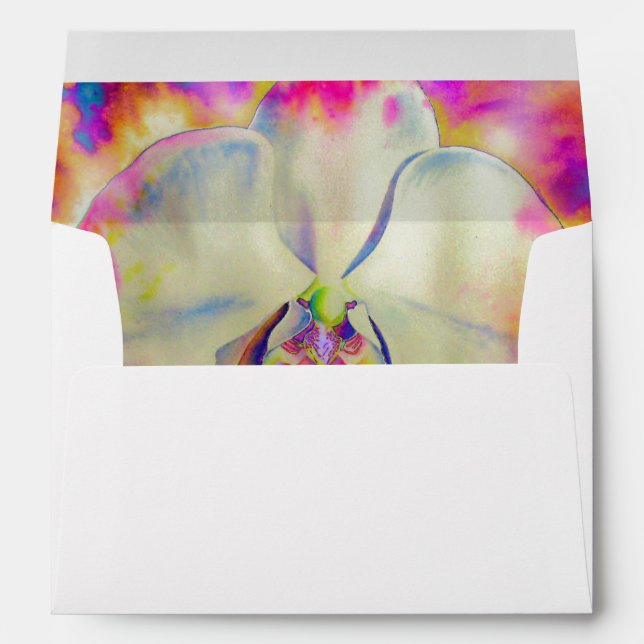 Enveloppes Peinture abstraite romantique à l'aquarelle d'orch (Dos (Bas))