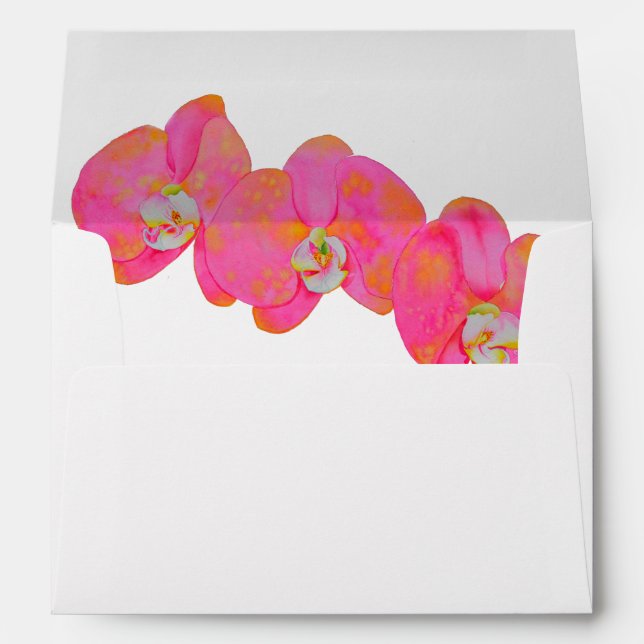 Enveloppes Peinture d'orchidée rose (Dos (Bas))