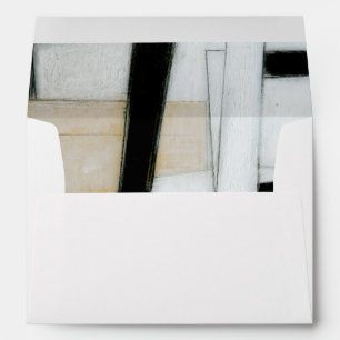Enveloppes Peinture noire et blanche abstraite