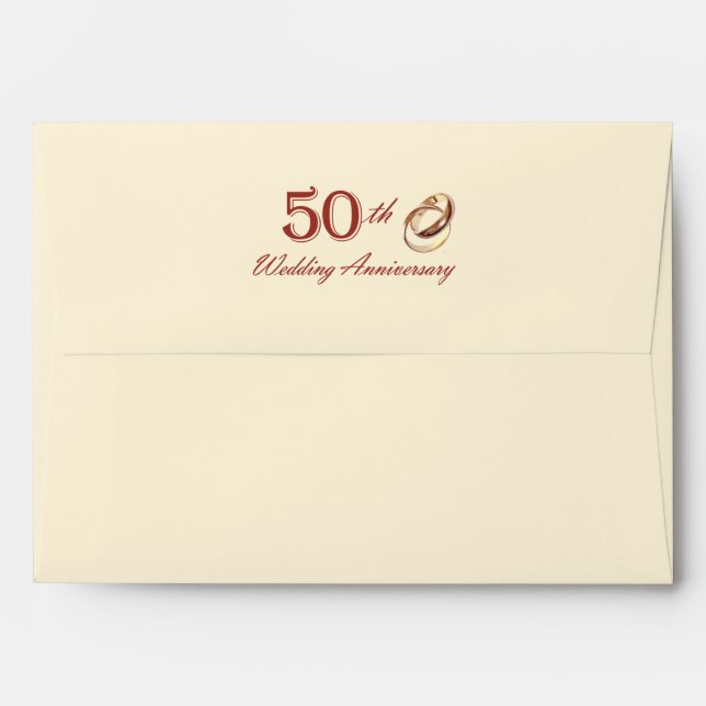 Enveloppes personnalisables du 50e anniversaire du (Dos (Haut rabat))