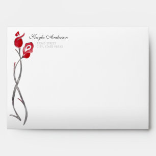 Enveloppes personnalisées d'argent et de rose roug