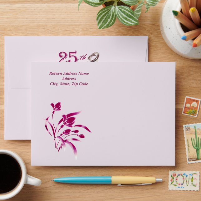 Enveloppes personnalisées du 25e anniversaire du M (Desk)
