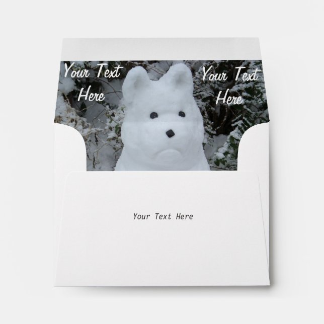 Enveloppes photo de chien de noël de la drôle de neige akita  (Dos (Bas))