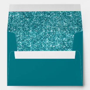 Enveloppes Photo de la Parties scintillant Turquoise Faux