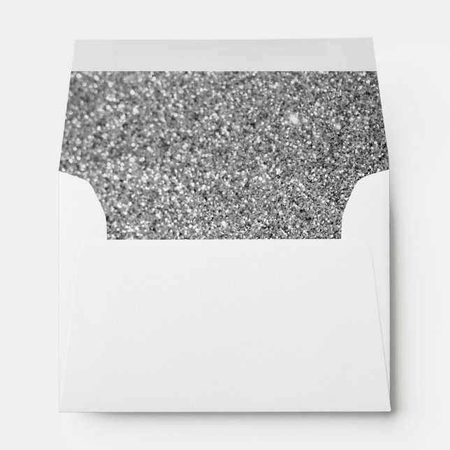 Enveloppes Photo Parties scintillant en argent Faux (Dos (Bas))