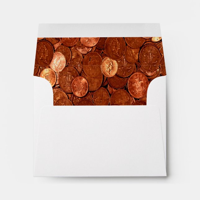 Enveloppes Pièces de cuivre de nouveauté (Dos (Bas))