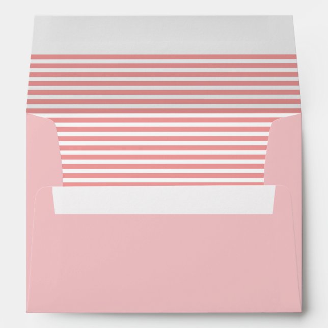 Enveloppes Pink et blanc doux rayé (Dos (Bas))