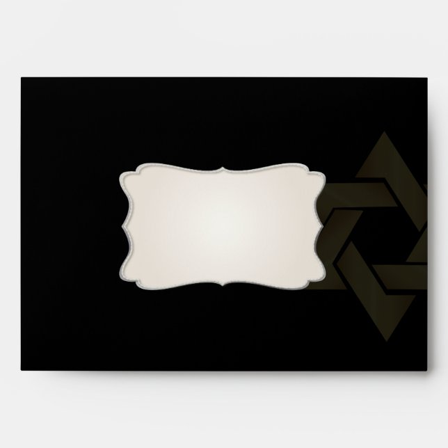 Enveloppes PixDezines Classic Bar Mitzvah/noir+or (Devant)