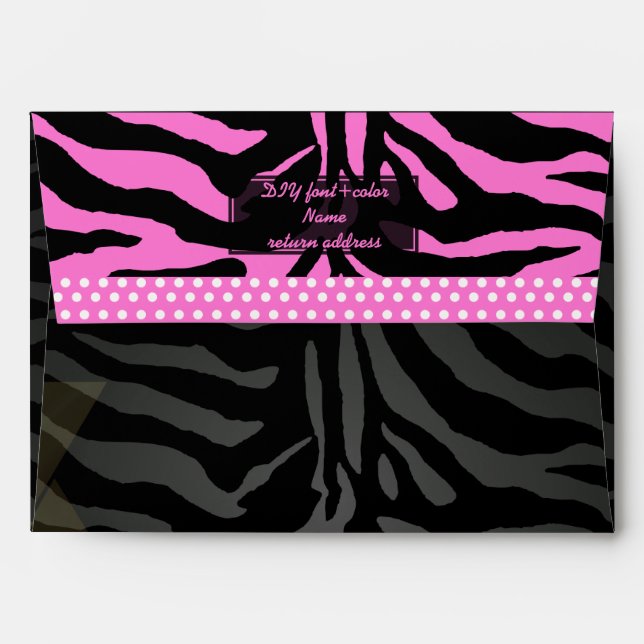 Enveloppes PixDezines do-it-yourself couleur/zebra mitzvah (Dos (Haut rabat))