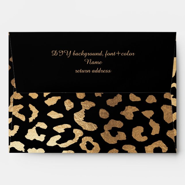 Enveloppes PixDezines Faux Gold Leopard Spots/DO-IT-YOURSELF  (Dos (Haut rabat))