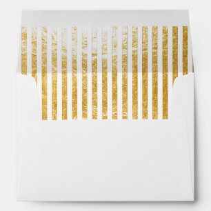 Enveloppes PixDezines rayures+faux liner or/DO-IT-YOURSELF co