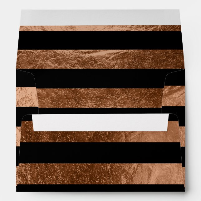 Enveloppes PixDezines rayures noir+faux liner de cuivre (Dos (Bas))